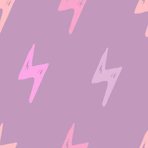 Abstract lavender background with playful pink lightning bolt patterns