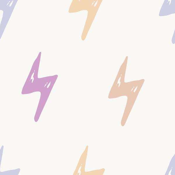 Abstract pastel lightning bolt pattern on a white background