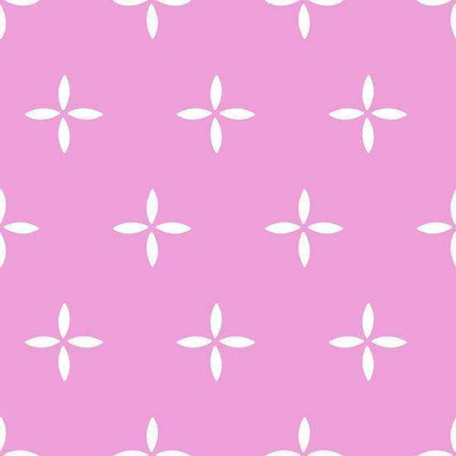 Floral pattern with white petals on pink background
