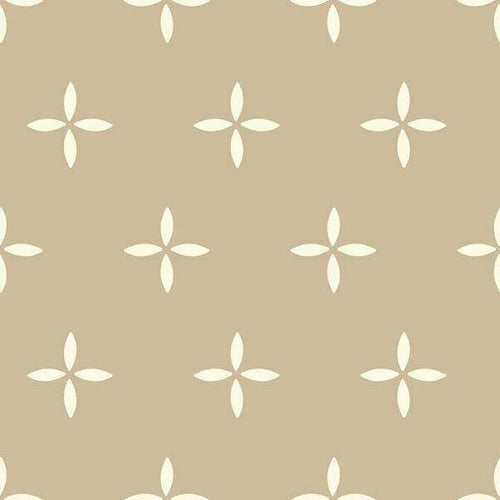 Symmetrical flower pattern on beige background