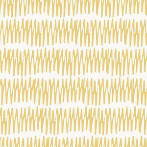 Abstract golden yellow brushstrokes on a cream background