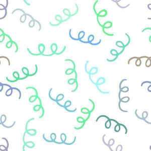 Abstract squiggle pattern in multiple colors on a white background