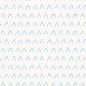 Light blue repeating mountain-like pattern on an off-white background