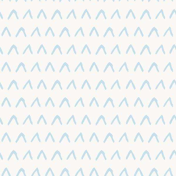 Light blue repeating mountain-like pattern on an off-white background