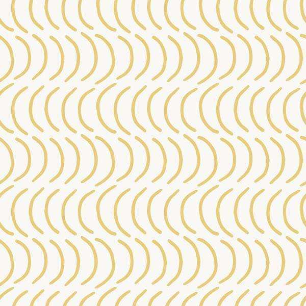 Seamless pattern of golden crescent shapes on an off-white background