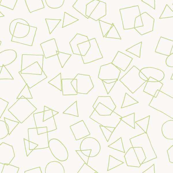 Assorted geometric shapes pattern on a pale background