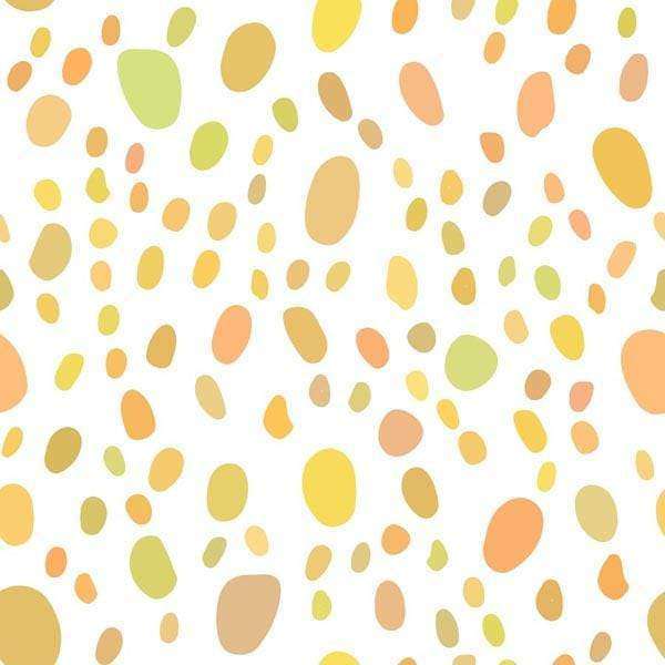 Abstract pattern with sporadic pebble shapes in warm citrus tones