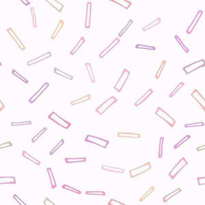 Scattered pastel-colored dashes on a white background