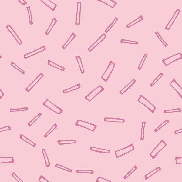 Abstract pink pattern with scattered line shapes