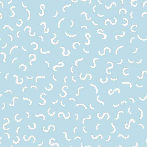 Abstract white swirl pattern on pastel blue background