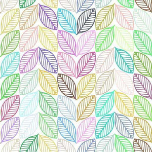 Colorful pattern of stylized leaves