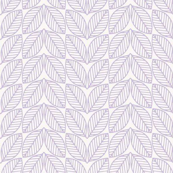 Interlocking leaf pattern in soft lavender hues