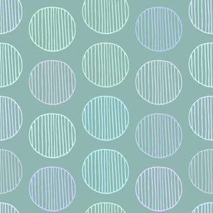 Abstract pattern with striped elliptical shapes on a muted green background