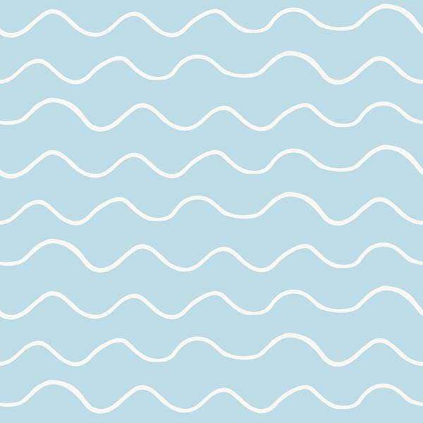 Seamless light blue wavy lines pattern