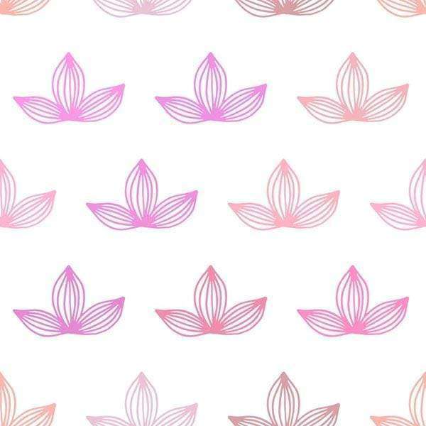Repeated lotus flower pattern in shades of pink