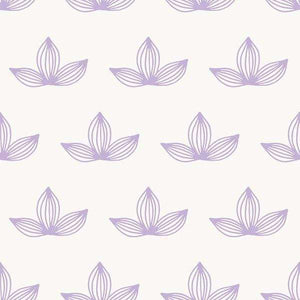 Seamless pattern of stylized lotus flowers on a light background