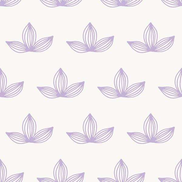 Seamless pattern of stylized lotus flowers on a light background