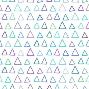 Assorted pastel triangles on white background