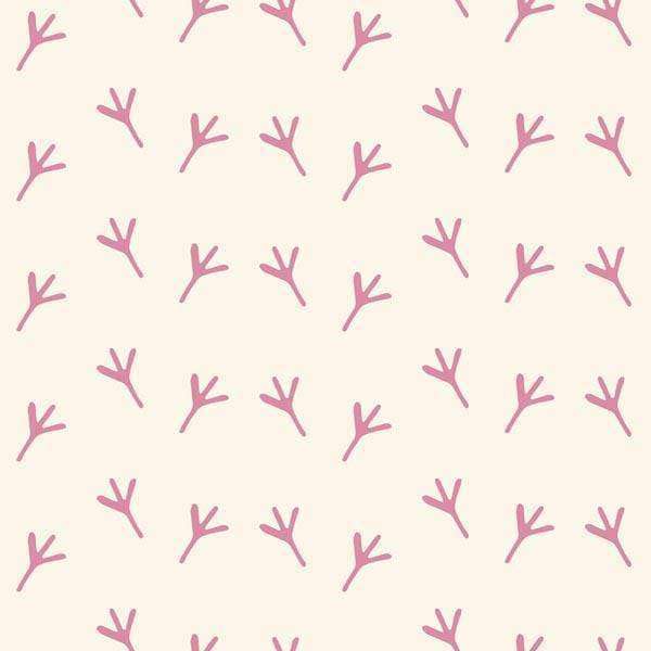 Seamless pattern of pink twigs on a light background