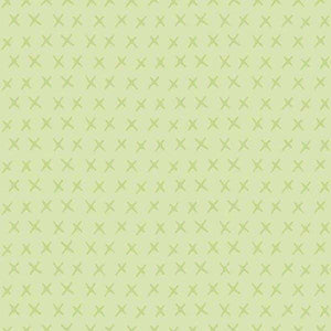 Repeated X pattern on a sage green background