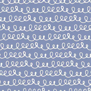Repeating loop pattern on a lavender background