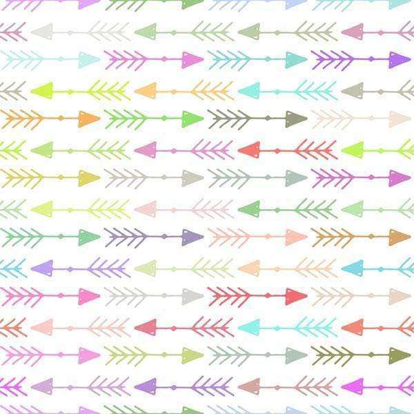 Colorful tribal arrow pattern on a white background