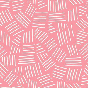 Abstract white strokes on coral background