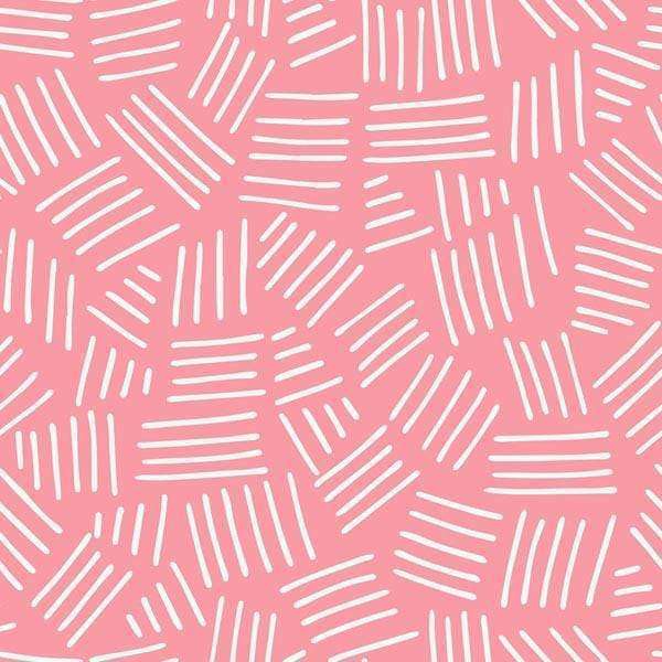 Abstract white strokes on coral background