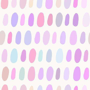 Assorted pastel-colored oval shapes on a light background