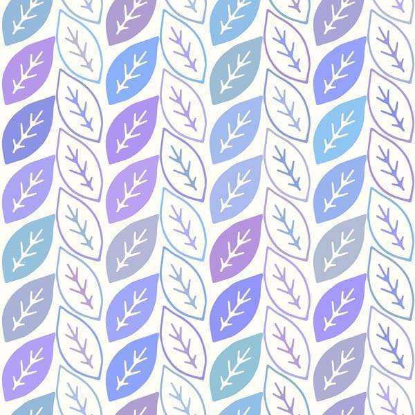 Tiled botanical leaf pattern in soothing purples and blues