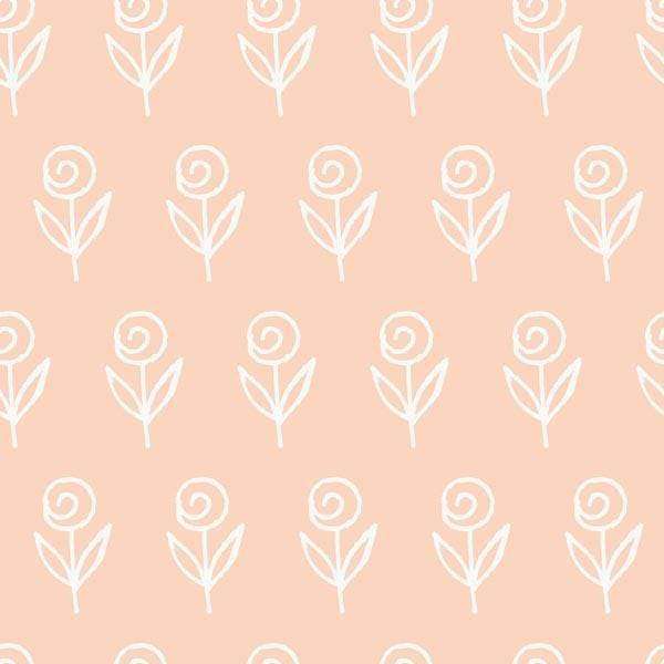 Abstract floral pattern on peach background