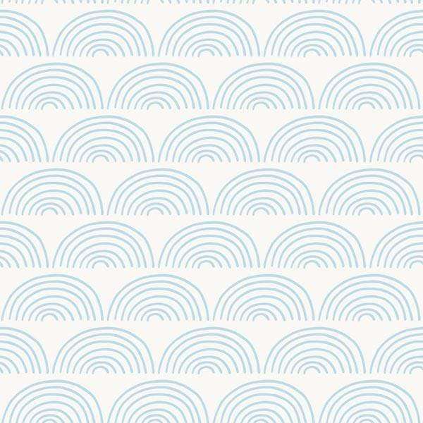 Repeated abstract half-circle wave pattern in blue and grey shades