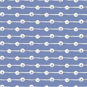 Blue and white striped pattern with rope knots