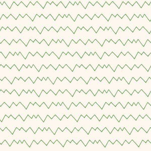 Seamless zigzag pattern with a tranquil green on an off-white background