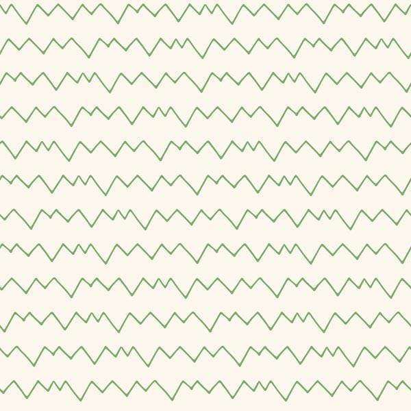 Seamless zigzag pattern with a tranquil green on an off-white background