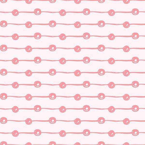 Alternating blush pink floral and white stripe pattern