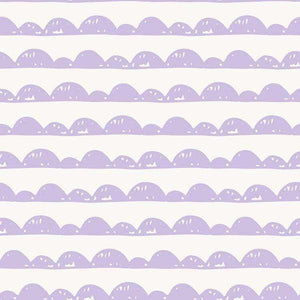 Abstract repeating pattern of stylized hills in shades of lavender