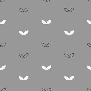 Simplistic leaf pattern on a gray background