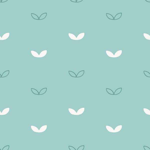 Simplified leaf pattern on a muted teal background