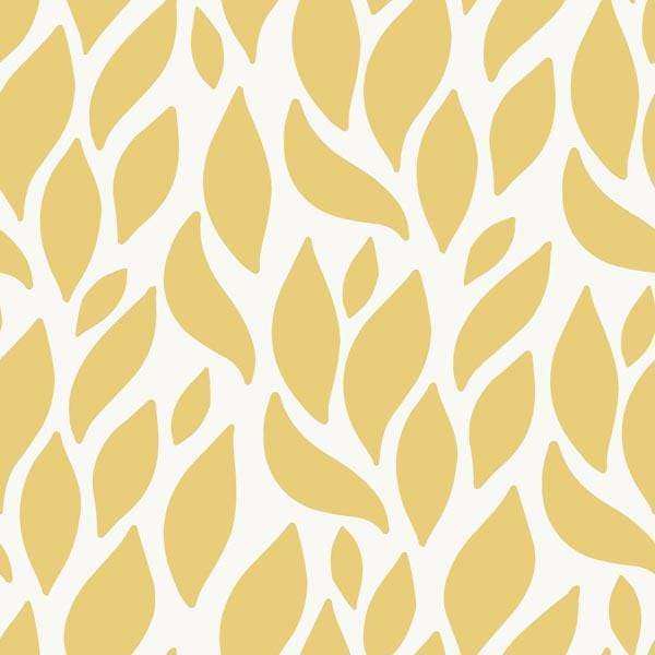 Abstract golden yellow leaf pattern on a pale background