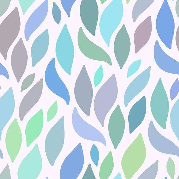 Abstract leaf pattern in cool tones