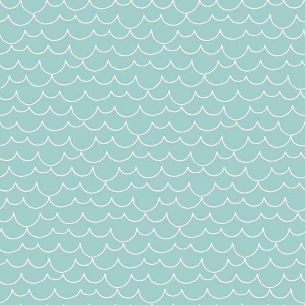 Seamless aqua and white wave pattern design