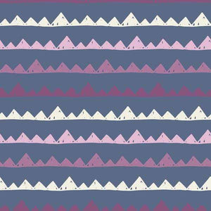 Alternating rows of mountainous triangles in muted colors
