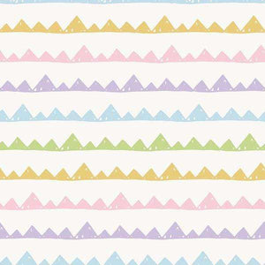 Colorful rows of pastel mountain peaks