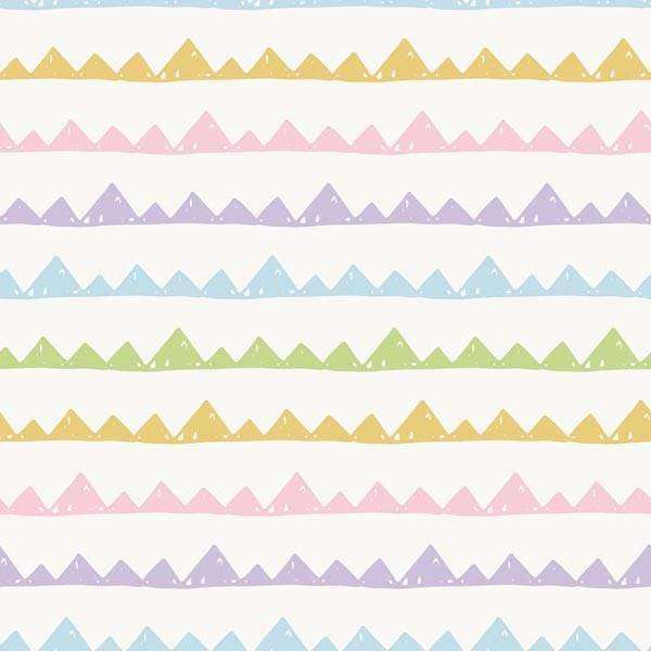 Colorful rows of pastel mountain peaks