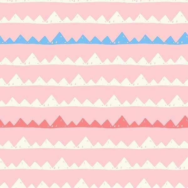 A series of pastel-colored mountain ranges in a repeating pattern