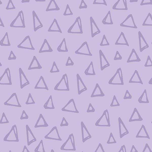 Lavender background with a pattern of sketched triangles