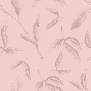 Monochrome sketched leaves on a pastel background
