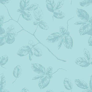 Monochromatic leaf pattern on a muted teal background