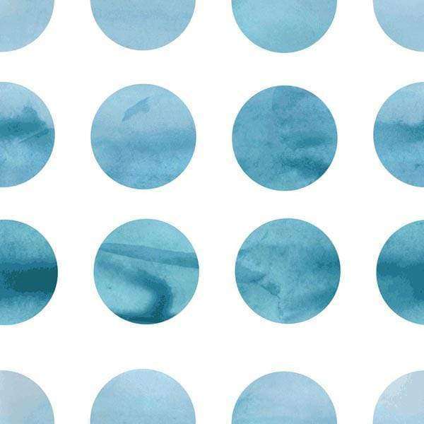 Watercolor blue dots pattern on white background